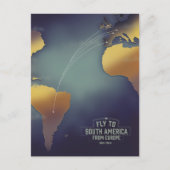 ヨーロッパの地図から南米へ ポストカード (正面)