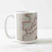ヨーロッパの地図及び北アフリカの海岸 コーヒーマグカップ (左)