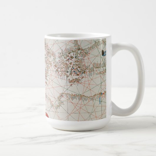 ヨーロッパの地図及び北アフリカの海岸 コーヒーマグカップ (右)