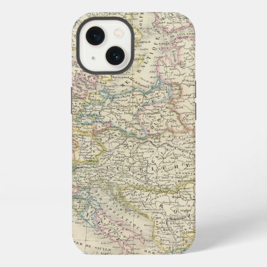 ヨーロッパの地図書の地図 iPhoneケース (裏面)