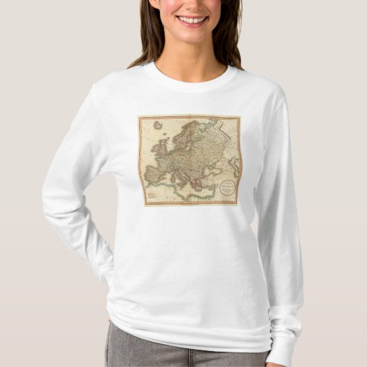 ヨーロッパの地図書の地図 Tシャツ (正面)
