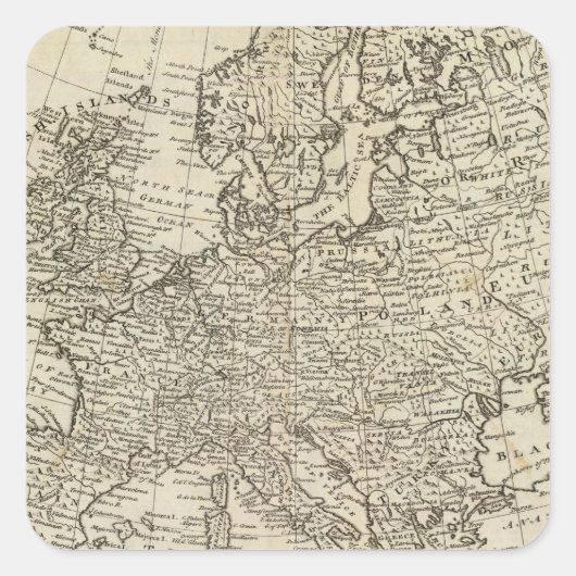 ヨーロッパの地図3 スクエアシール (正面)