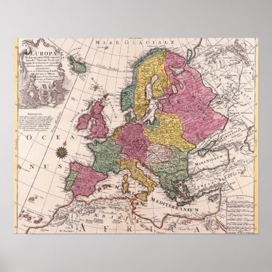 ヨーロッパの地図3 ポスター (正面)