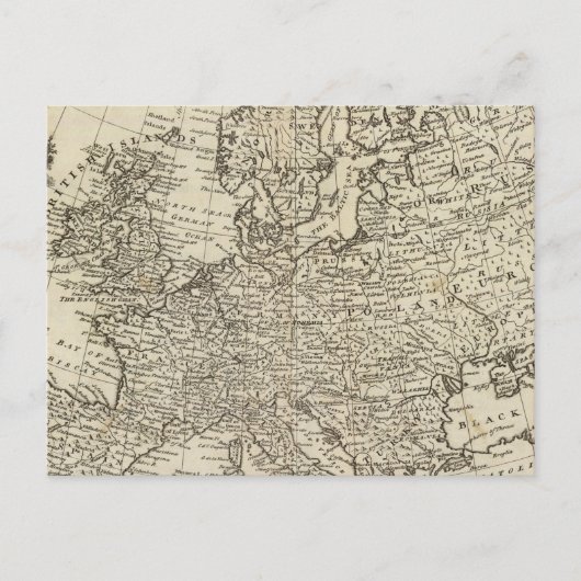 ヨーロッパの地図3 ポストカード (正面)
