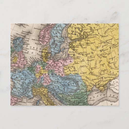 ヨーロッパの地図4 ポストカード (正面)