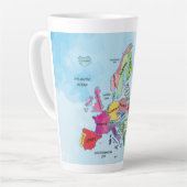 ヨーロッパの地図 カフェラテマグ (左アングル)