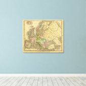 ヨーロッパの地図 キャンバスプリント (インサイチュ (ウッドフロア))