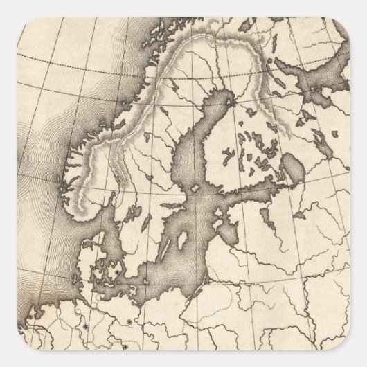 ヨーロッパの地図 スクエアシール (正面)