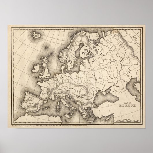 ヨーロッパの地図 ポスター (正面)