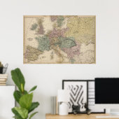 ヨーロッパの地図 ポスター (ホームオフィス)