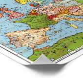 ヨーロッパの地図 – ポスター (角)