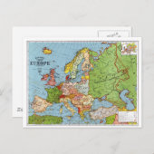 ヨーロッパの地図 ポストカード (正面/裏面)