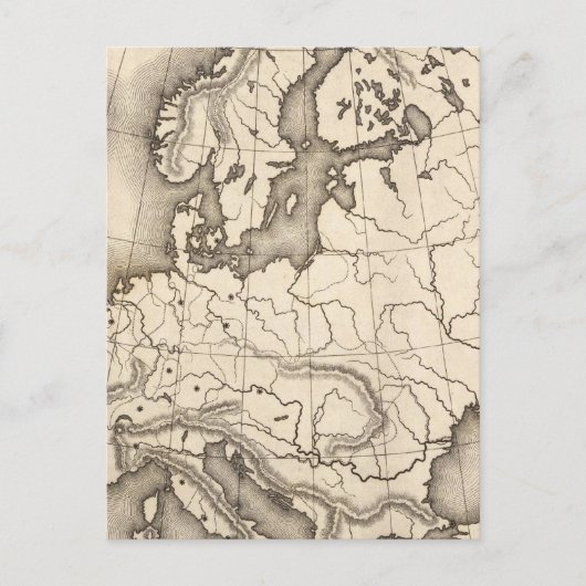 ヨーロッパの地図 ポストカード (正面)