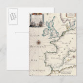 ヨーロッパの地図 ポストカード (正面/裏面)
