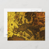 ヨーロッパの地図 ポストカード (正面/裏面)