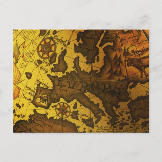 ヨーロッパの地図 ポストカード (正面)