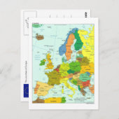 ヨーロッパの地図 ポストカード (正面/裏面)