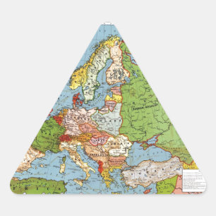 ヨーロッパの地図 三角形シール