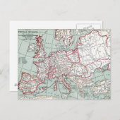 ヨーロッパの地図， 12世紀 ポストカード (正面/裏面)