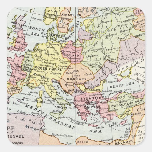 ヨーロッパの地図 | 3回目の十字軍 スクエアシール (正面)