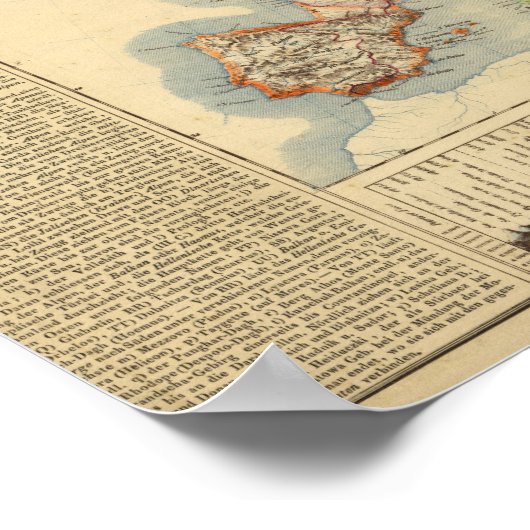 ヨーロッパの地形図 ポスター (角)