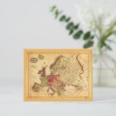 ヨーロッパの地形図(1871) ポストカード (スタンド正面)