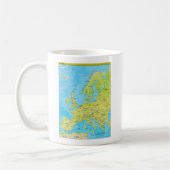 ヨーロッパの地政学的な地方地図 コーヒーマグカップ (左)