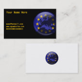 ヨーロッパの地球、ここのあなたの名前、 名刺 (正面/裏面)