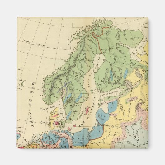 ヨーロッパの地質図 マグネット (正面)