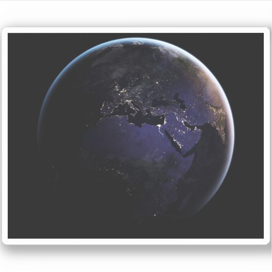 ヨーロッパの夜の街灯を示す完全な地球。 シール (正面)