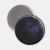 ヨーロッパの夜の街灯を示す完全な地球。 マグネット (正面/裏面)