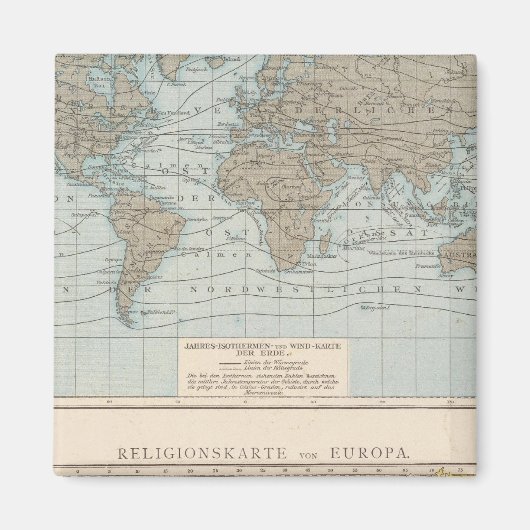 ヨーロッパの宗教地図 マグネット (正面)