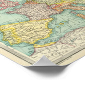 ヨーロッパの政治地図 ポスター (角)