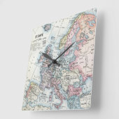 ヨーロッパの政治地図（1916年） スクエア壁時計 (傾斜)