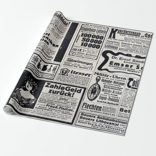 ヨーロッパの新人のドイツ語の典型的な広告 ラッピングペーパー (アンロールド)