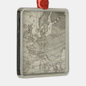 ヨーロッパの植物の地理的で統計的な地図 メタルオーナメント (右)