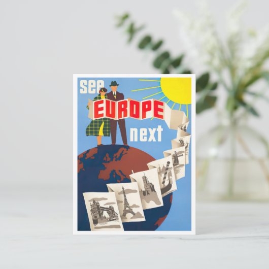 ヨーロッパの次のヴィンテージ旅行はがき参照 ポストカード (スタンド正面)