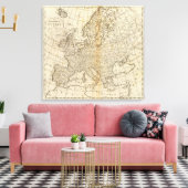 ヨーロッパの正確な地図 キャンバスプリント (インサイチュ (リビング))