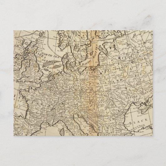ヨーロッパの正確な地図 ポストカード (正面)