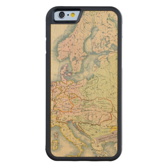 ヨーロッパの民族地図 CarvedウッドiPhoneケース (裏面)