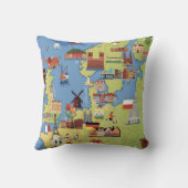 ヨーロッパの漫画の地図 クッション (裏面)