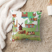 ヨーロッパの漫画の地図 クッション (ブランケット)