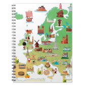 ヨーロッパの漫画の地図 ノートブック (正面)