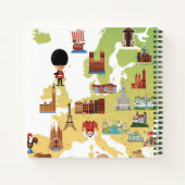 ヨーロッパの漫画の地図 ノートブック (裏面)