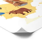 ヨーロッパの漫画の地図 ポスター (角)