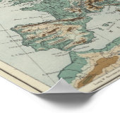 ヨーロッパの物理地図 ポスター (角)