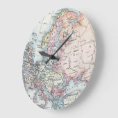 ヨーロッパの物理地図（1916年） ラージ壁時計 (傾斜)