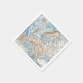 ヨーロッパの物理地図(1916) スタンダードカクテルナプキン (角)
