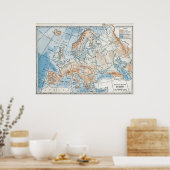 ヨーロッパの物理地図(1916) ポスター (キッチン)