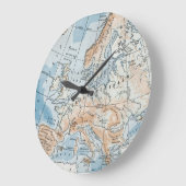 ヨーロッパの物理地図(1916) ラージ壁時計 (傾斜)